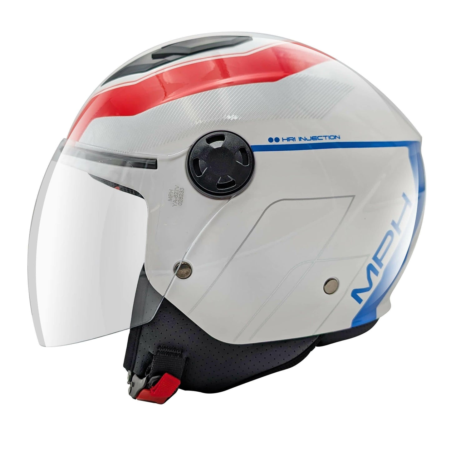CASCO JET MPH STAR OMOLOGAZIONE 22-06 Street Bianco Blu Rosso