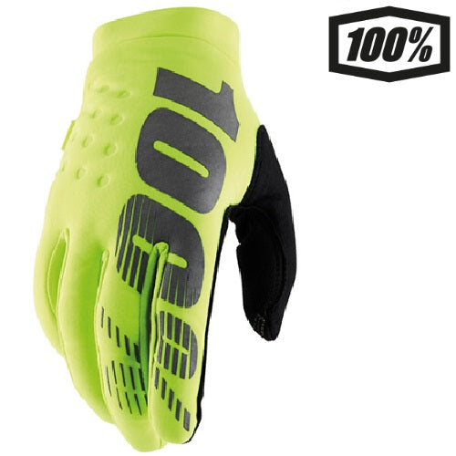 GUANTI 100% BRISKER FLUO YELLOW-BLACK