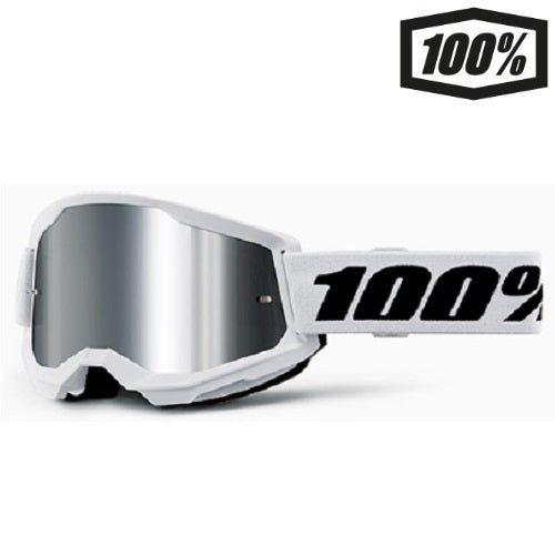 OCCHIALE 100% STRATA 2 WHITE LENTE A SPECCHIO ARGENTO