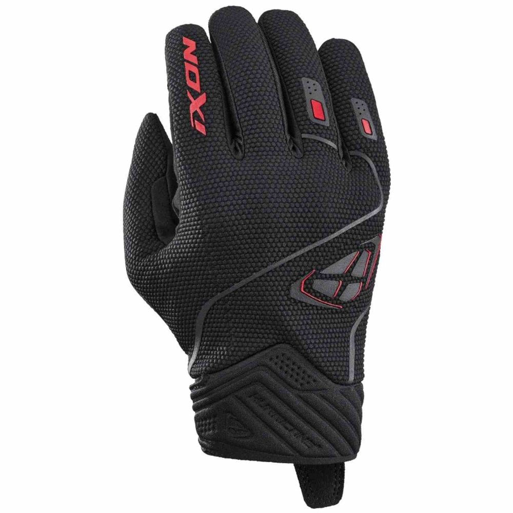 Guanti Moto Estivi Ixon HURRICANE 2 Nero-Rosso
