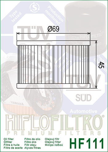 FILTRO OLIO HIFLO HF111 HONDA CB 250 / 400 T / N-CX 500