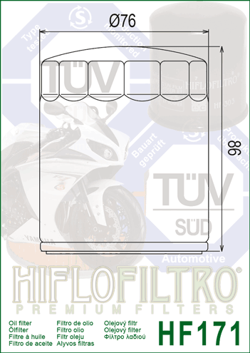FILTRO OLIO HIFLO HF171B NERO HARLEY-DAVIDSON BUELL 00-02