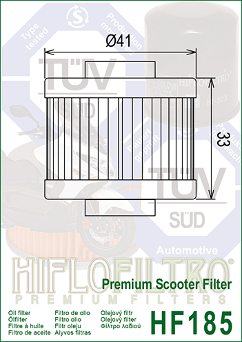 FILTRO OLIO HIFLO HF185 APRILIA LEONARDO - SCARABEO 125
