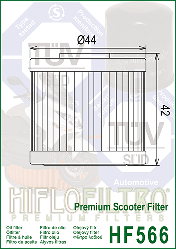 FILTRO OLIO HIFLO HF566 KYMCO 125-300 DOWNTOWN