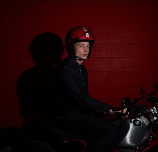 Casco Momo Design jet FGTR CLASSIC Candy E2206 Rosso Opaco-Bianco