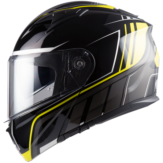 Casco MPH Modulare 22-06 RAPTOR NERO TITANIUM-GIALLO