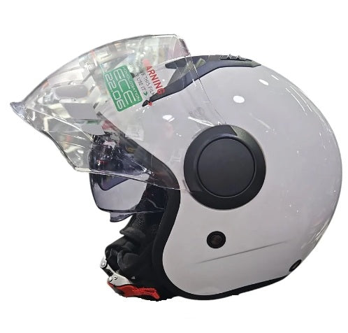 CASCO JET MPH NEW ONE ECE 22.06 DOPPIA VISIERA BIANCO LUCIDO