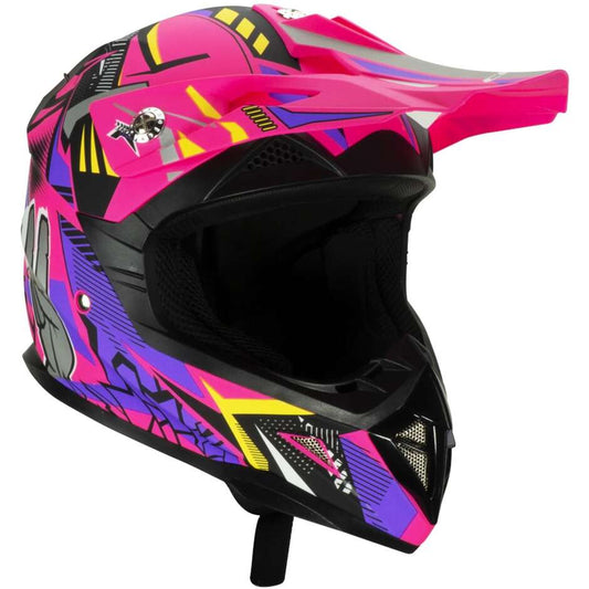 Casco Moto Bambino Cross Enduro CGM 209G ROCKY WINNER Fucsia Viola opaco