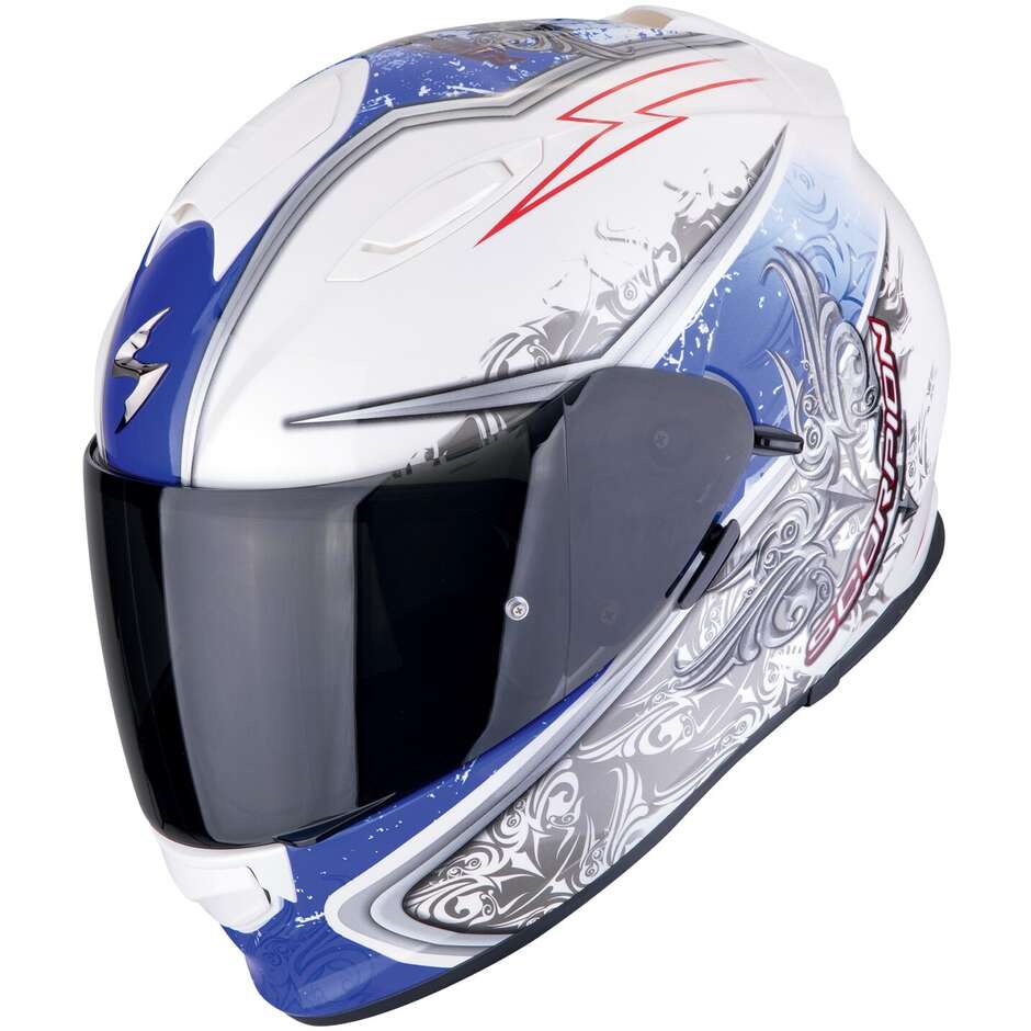 Casco Moto Integrale Scorpion EXO-491 RUN Bianco Blu