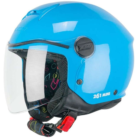 Casco Moto Jet Bambino CGM 261a MINI MONO Celeste