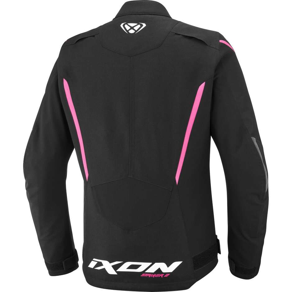 Giubbotto Moto Donna Ixon STRIKER 2 LADY Nero Rosa Vivo