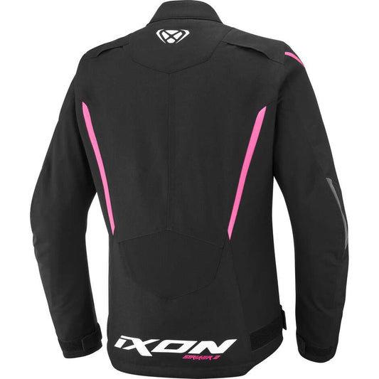 Giubbotto Moto Donna Ixon STRIKER 2 LADY Nero Rosa Vivo