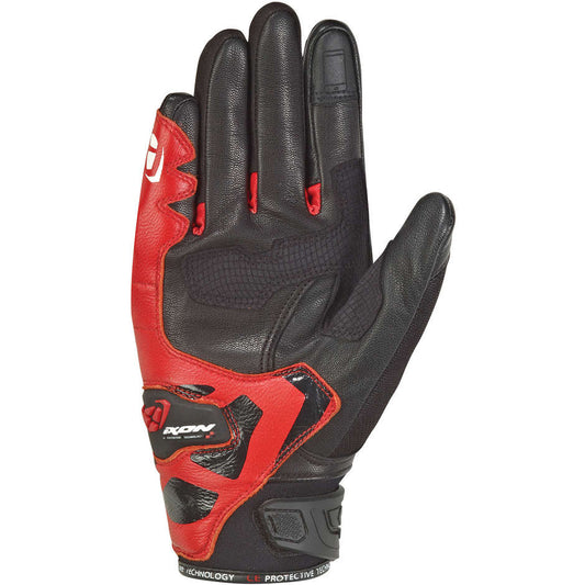Guanti Moto Estivi Ixon RS Rise Air In Pelle e Tessuto Nero Rosso (In Esaurimento)