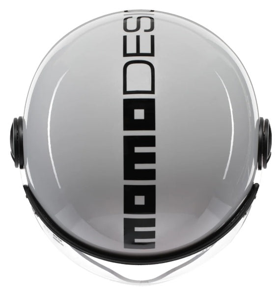 Casco Momo Design jet FGTR EVO Mono E2206 Bianco Quarzo Lucido-Nero