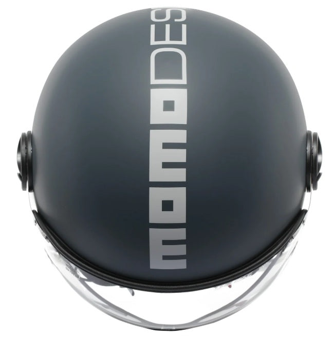 Casco Momo Design jet FGTR CLASSIC Candy E2206 Grigio Ottanio-Bianco