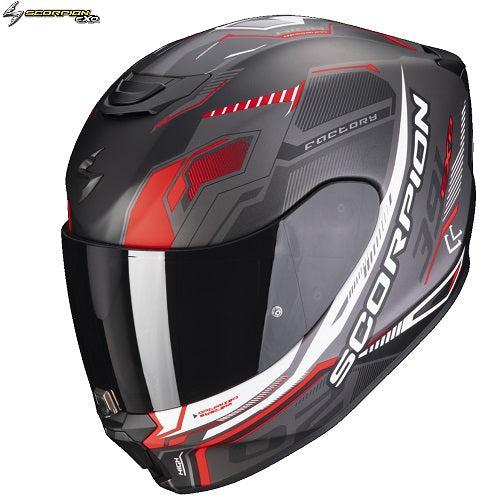 Casco Moto Integrale Scorpion EXO-391 HAUT Opaco Nero Silver Rosso (In Esaurimento)