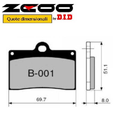 PASTIGLIE RACING ZCOO B001 EX DUCATI, KTM, MONSTER 916 SS (FD.0093)