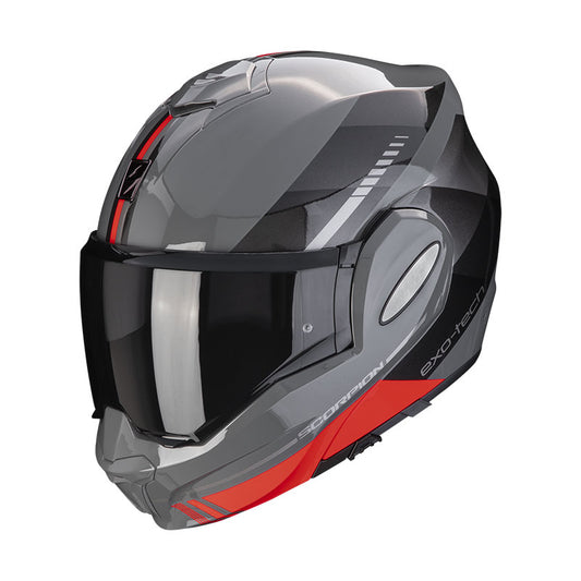 Casco Moto Modulare P/J Scorpion EXO-TECH EVO GENRE Grigio Nero Rosso (In Esaurimento)