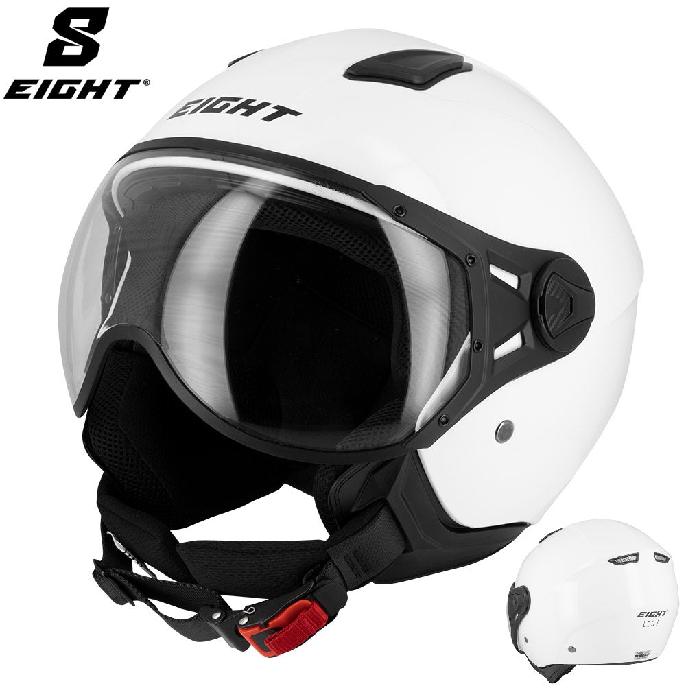 Casco Jet Eight S779 LEOV Bianco Lucido
