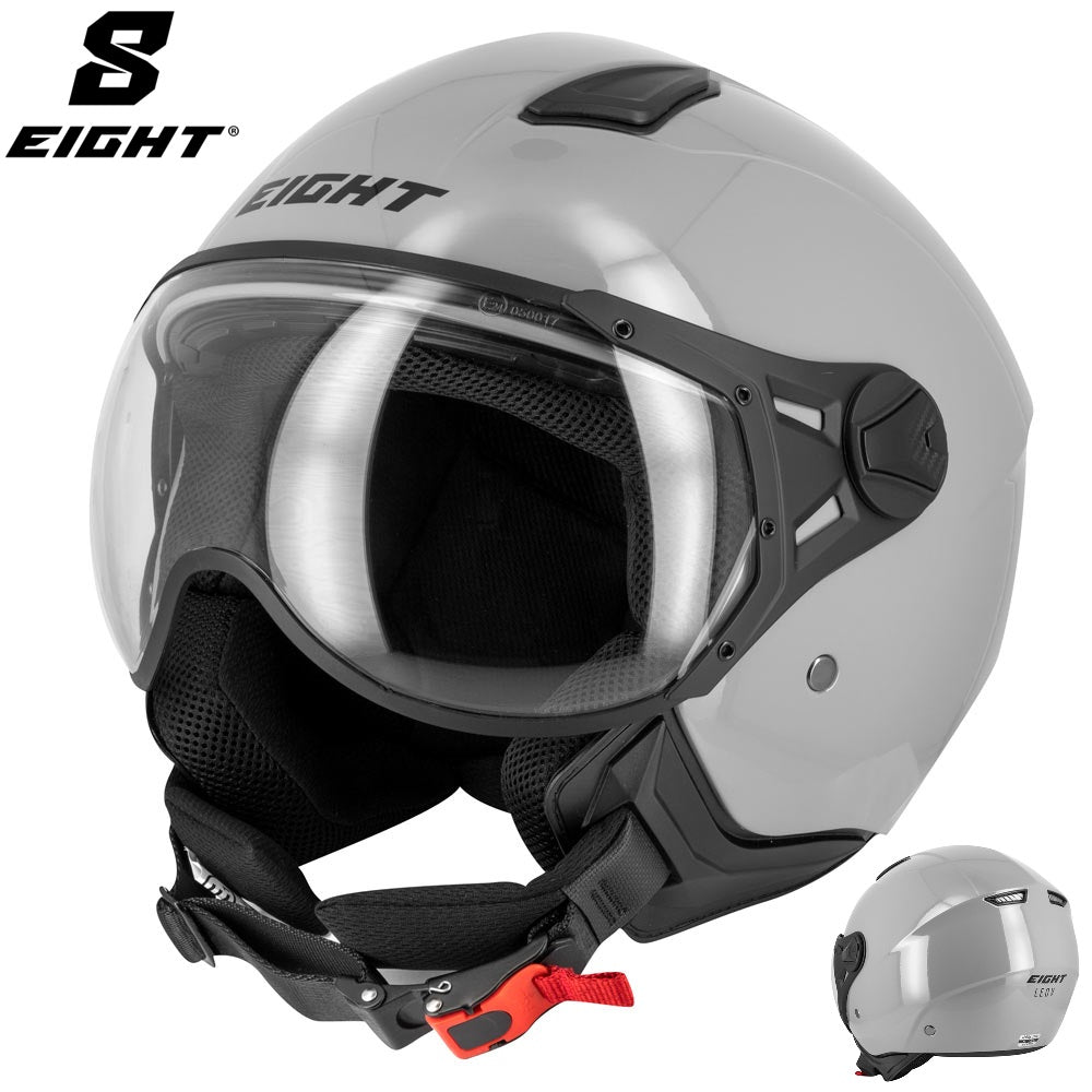 Casco Jet Eight S779 LEOV Grigio Cemento Lucido