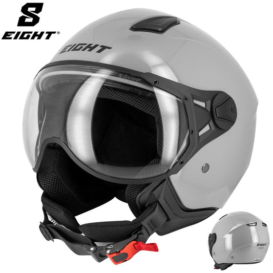 Casco Jet Eight S779 LEOV Grigio Cemento Lucido