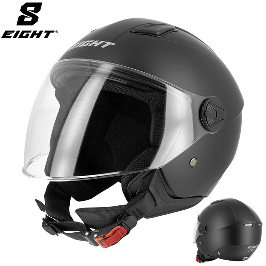 Casco Jet Eight S779 LEOV LV Nero Opaco
