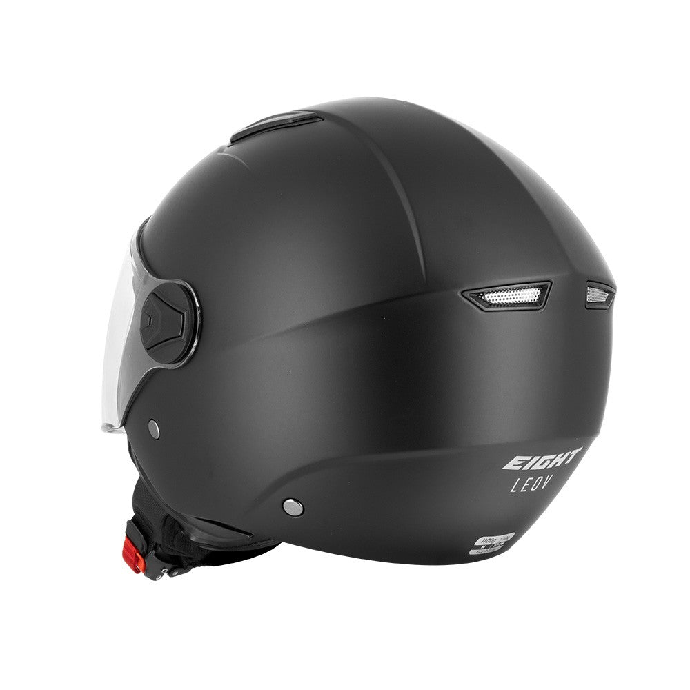 Casco Jet Eight S779 LEOV LV Nero Opaco