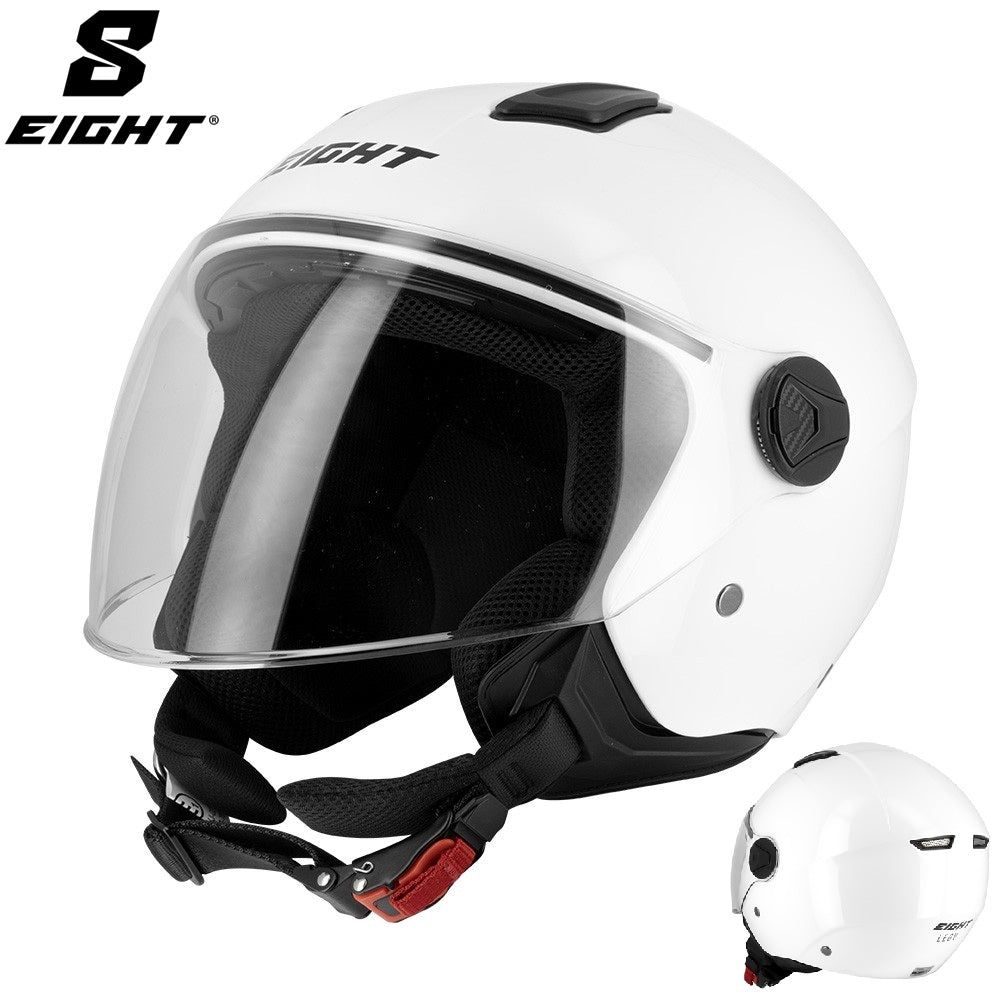 Casco Jet Eight S779 LEOV LV Bianco Lucido