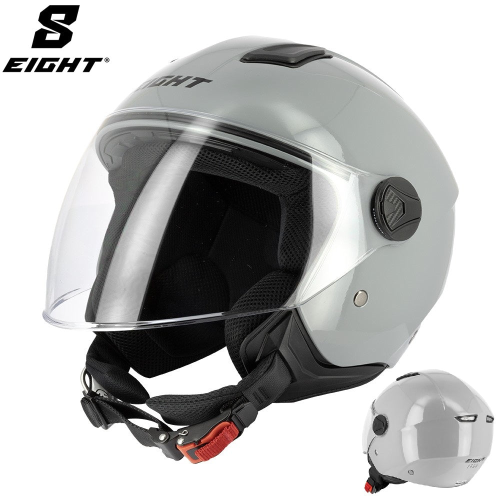 Casco Jet Eight S779 LEOV LV Grigio Cemento Lucido