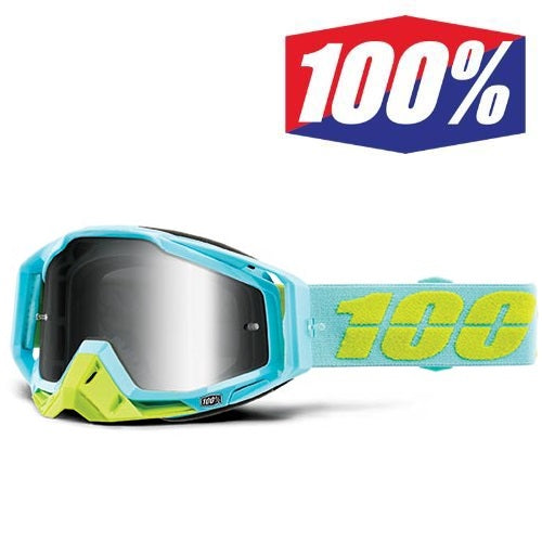 OCCHIALE 100% RACECRAFT PINACLES LENTE SPECCHIO ARGENTO (In Esaurimento)