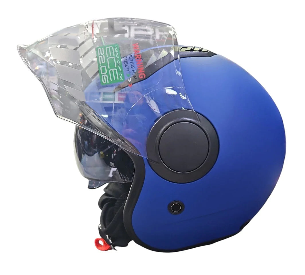 CASCO JET MPH NEW ONE ECE 22.06 DOPPIA VISIERA BLU OPACO