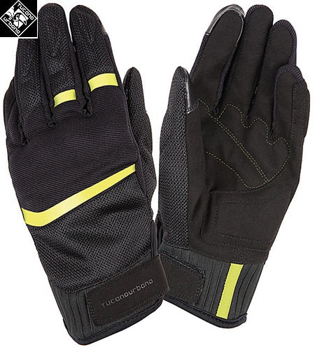 Guanti Moto in Tessuto Tucano Urbano 9962HM PENNA Nero Giallo Fluo