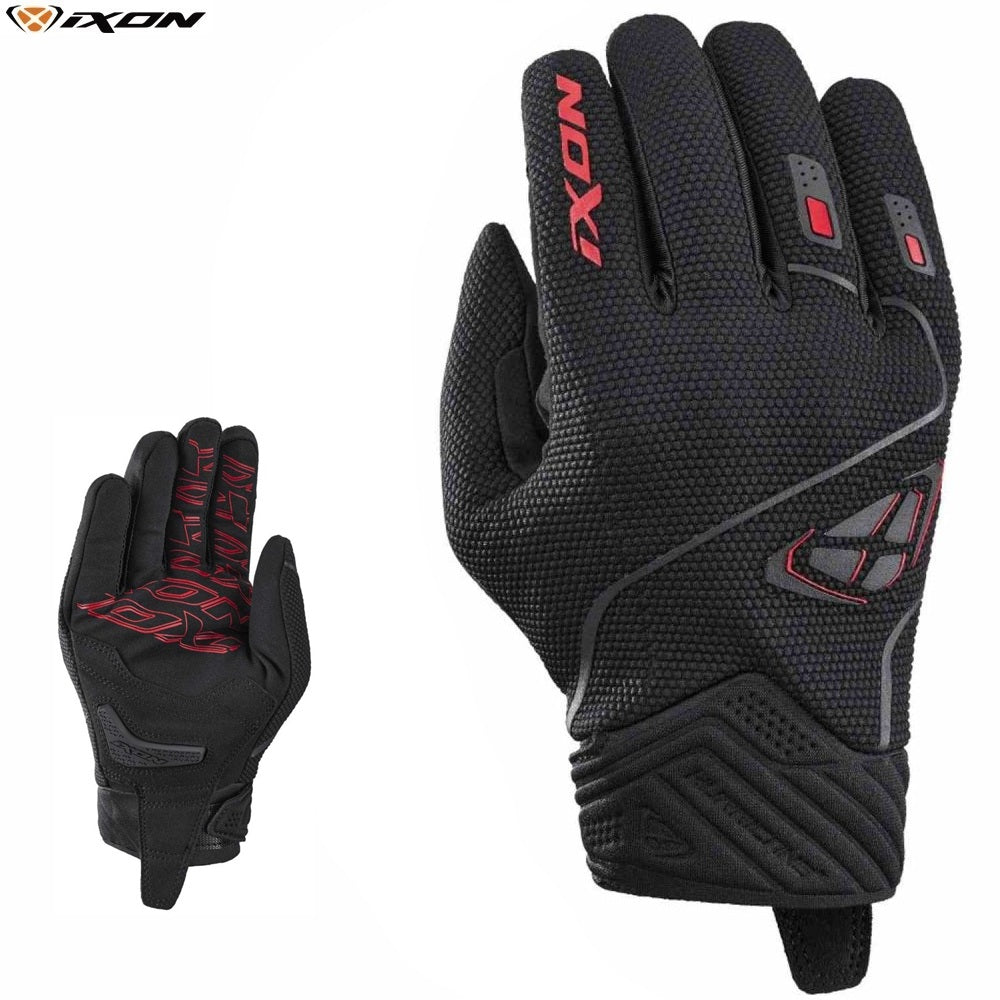 Guanti Moto Estivi Ixon HURRICANE 2 Nero-Rosso