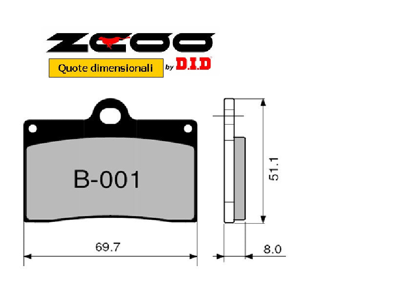 PASTIGLIE RACING ZCOO B001 EX DUCATI, KTM, MONSTER 916 SS (FD.0093)