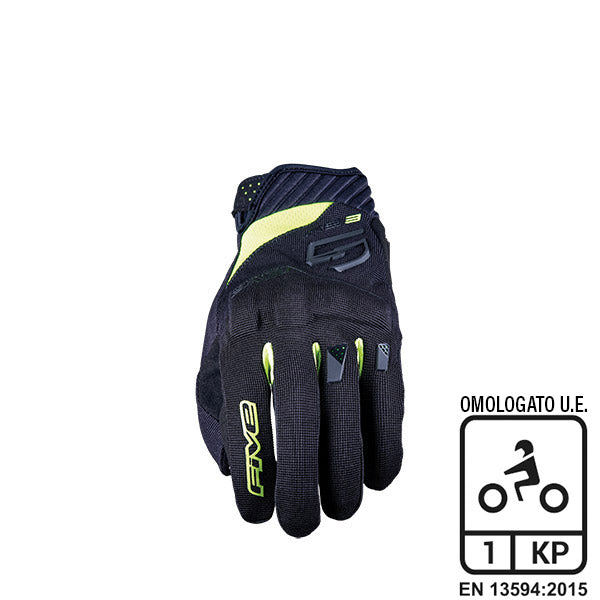 GUANTI FIVE RS3 EVO BLACK-GIALLO FLUO