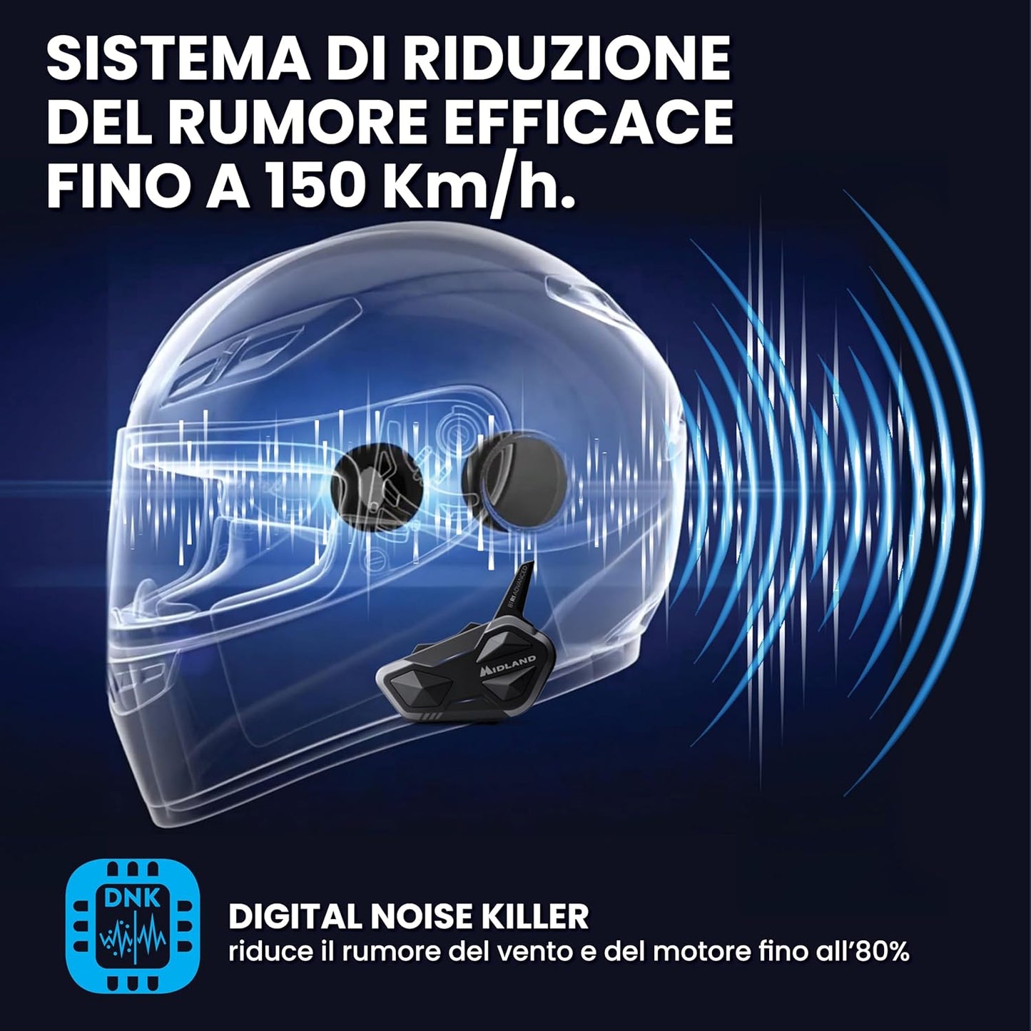 INTERFONO MIDLAND BTR1 Advanced SINGOLO (1 PEZZ0) Conference 4 persone fino a 1200 m