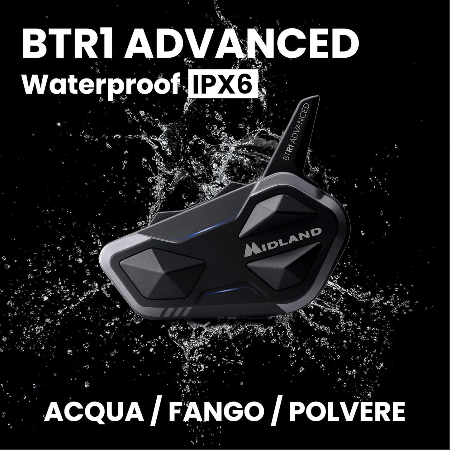 INTERFONO MIDLAND BTR1 Advanced SINGOLO (1 PEZZ0) Conference 4 persone fino a 1200 m