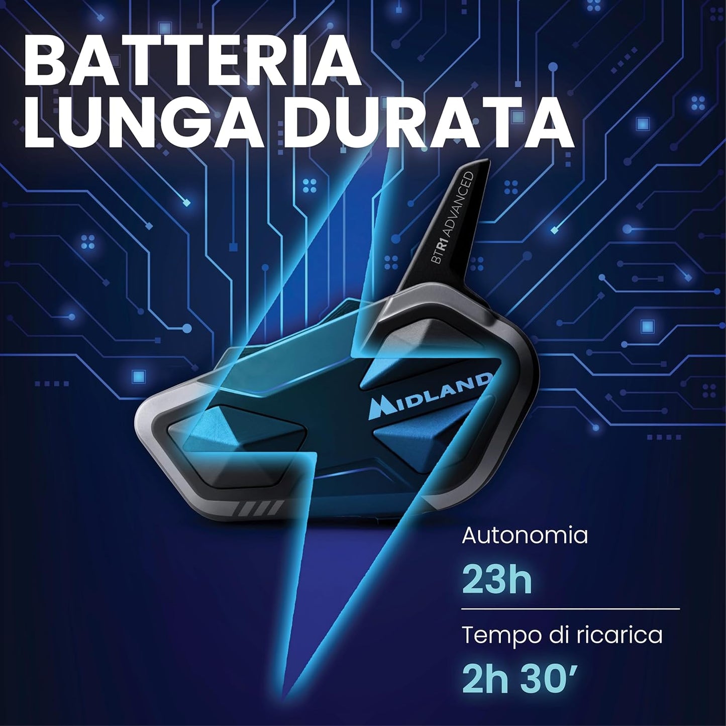 INTERFONO MIDLAND BTR1 Advanced SINGOLO (1 PEZZ0) Conference 4 persone fino a 1200 m