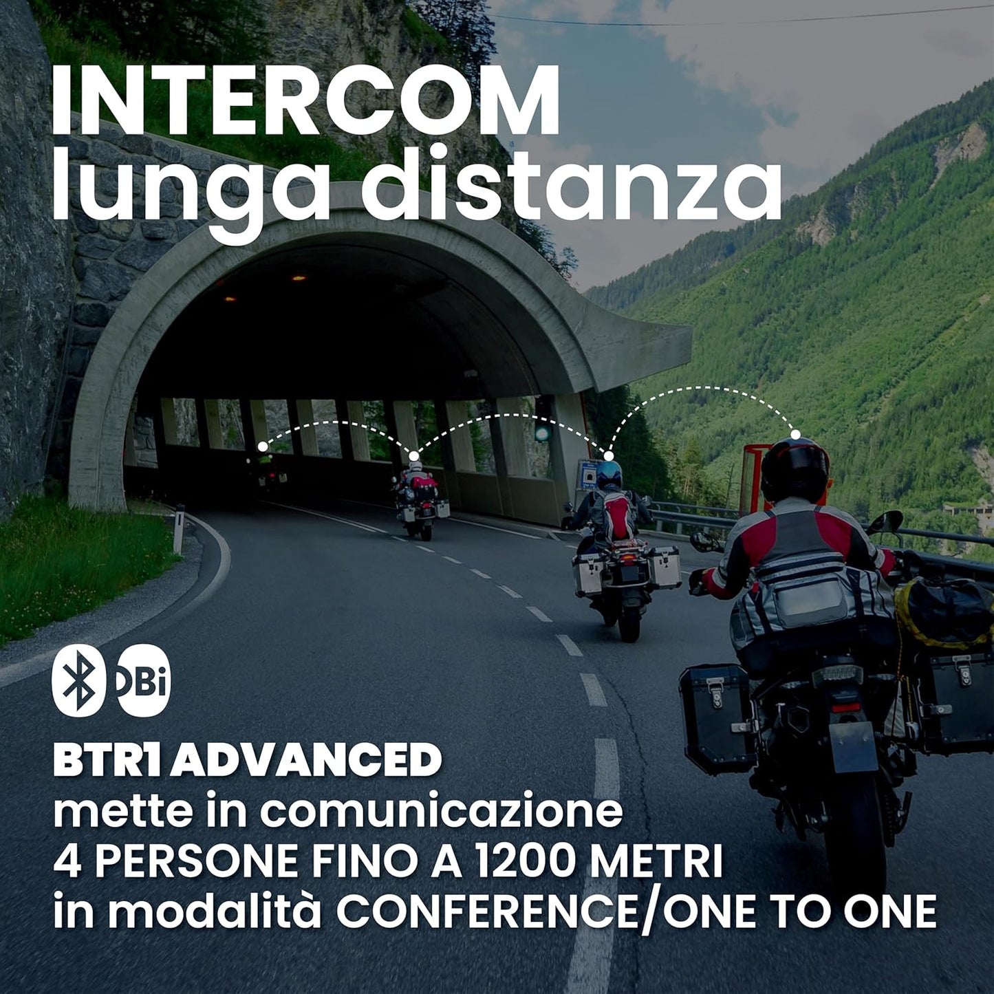 INTERFONO MIDLAND BTR1 Advanced SINGOLO (1 PEZZ0) Conference 4 persone fino a 1200 m