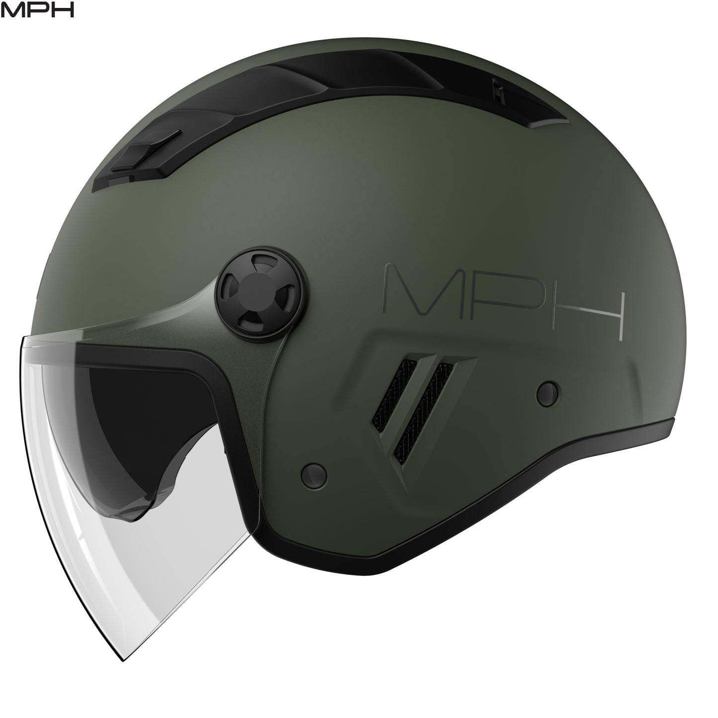 CASCO JET MPH AIRE OMOLOGAZIONE 22-06 VERDE MILITARE OPACO