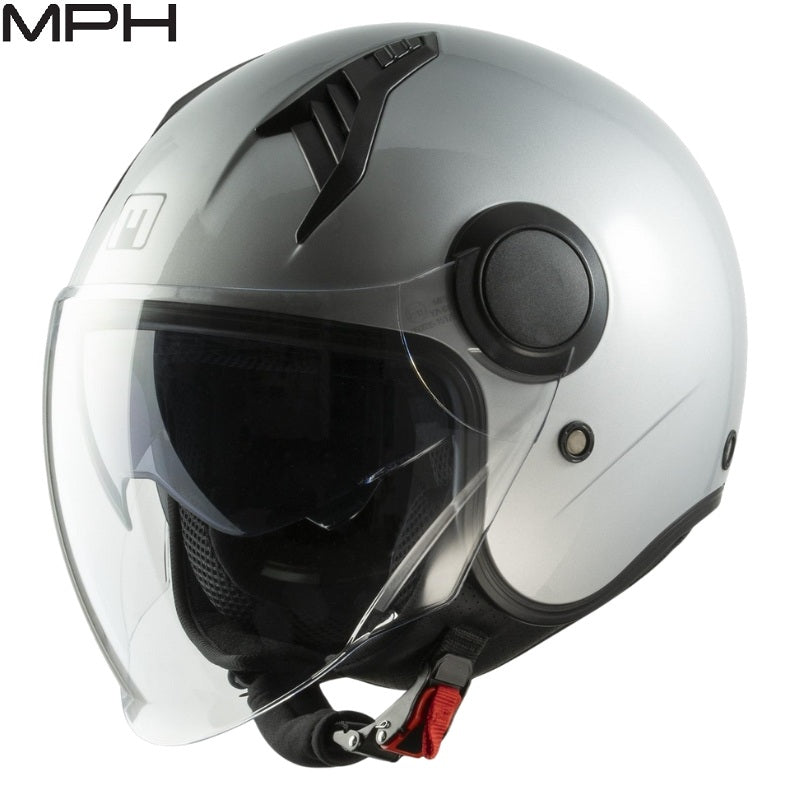 CASCO JET MPH NEW ONE ECE 22.06 DOPPIA VISIERA ARGENTO METALLIZZATO
