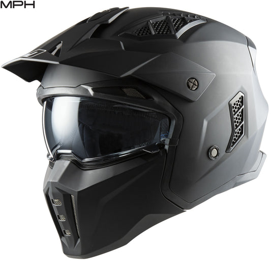 Casco jet MPH HARRIER con mentoniera staccabile NERO OPACO
