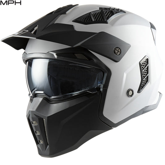 Casco jet MPH HARRIER con mentoniera staccabile BIANCO LUCIDO