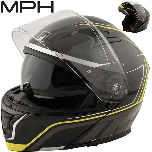 Casco MPH Modulare 22-06 RAPTOR NERO TITANIUM-GIALLO