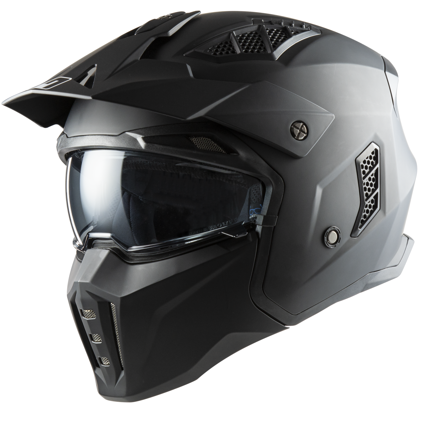 Casco jet MPH HARRIER con mentoniera staccabile NERO OPACO