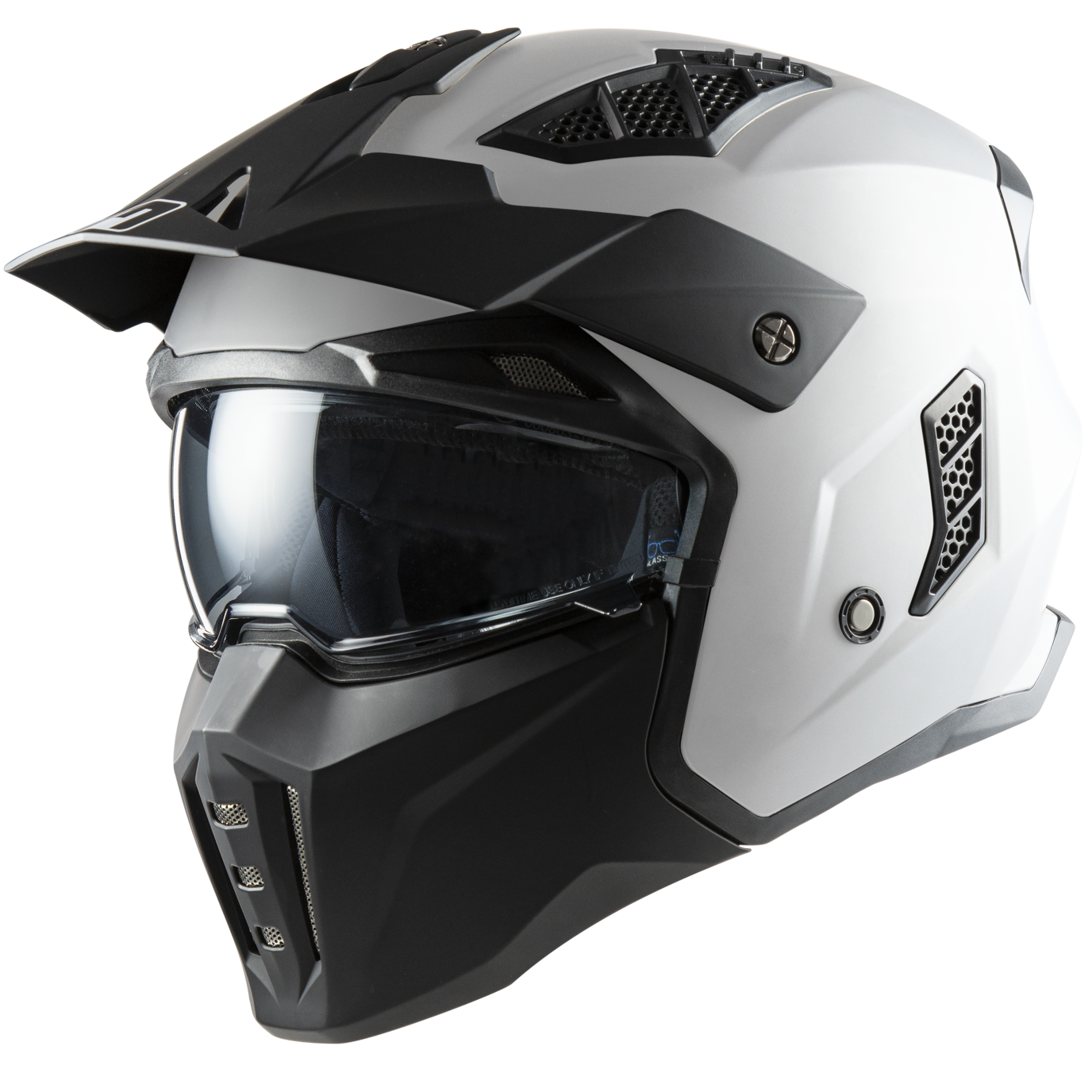 Casco jet MPH HARRIER con mentoniera staccabile BIANCO LUCIDO