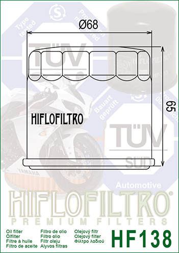 FILTRO OLIO HIFLO HF138 SUZUKI GSX-R (TUTTI I TIPI)