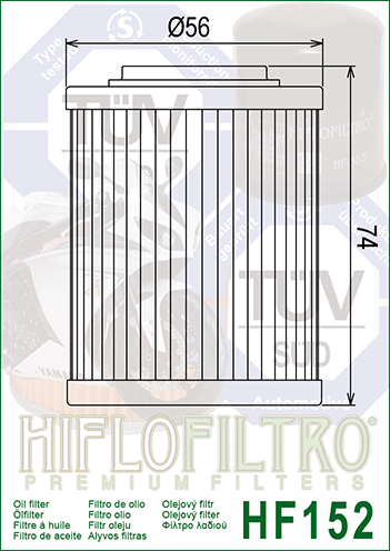 FILTRO OLIO HIFLO HF152 APRILIA RSV 1000 / R / SP - SL 1000