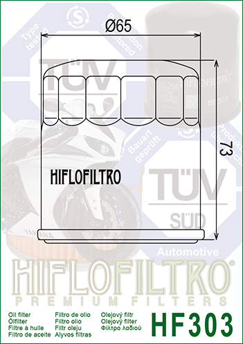 FILTRO OLIO HIFLO HF303 HONDA-KAWASAKI-YAMAHA