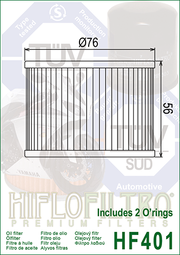 FILTRO OLIO HIFLO HF401 KAWASAKI ZX 600-ZZR 1100-ZX